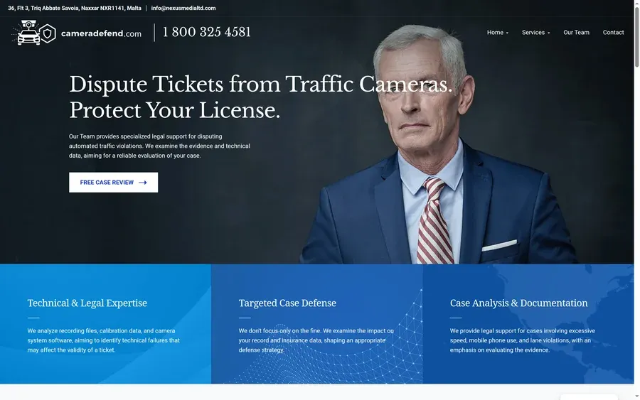 Camera Defense homepage screenshot